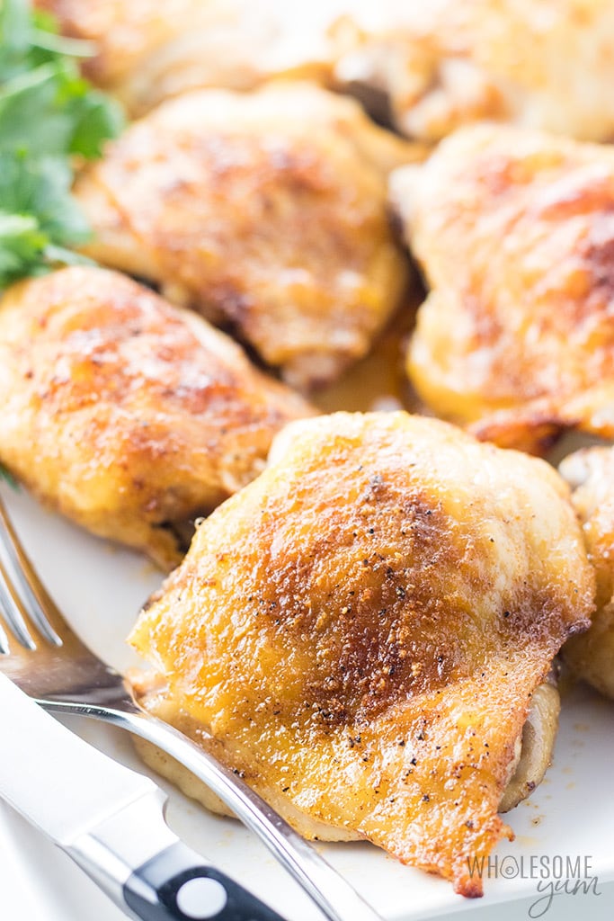 The Best, Easy Crispy Oven Baked Chicken Thighs Recipe