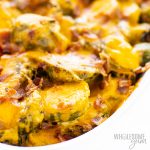 Keto brussels sprouts casserole closeup