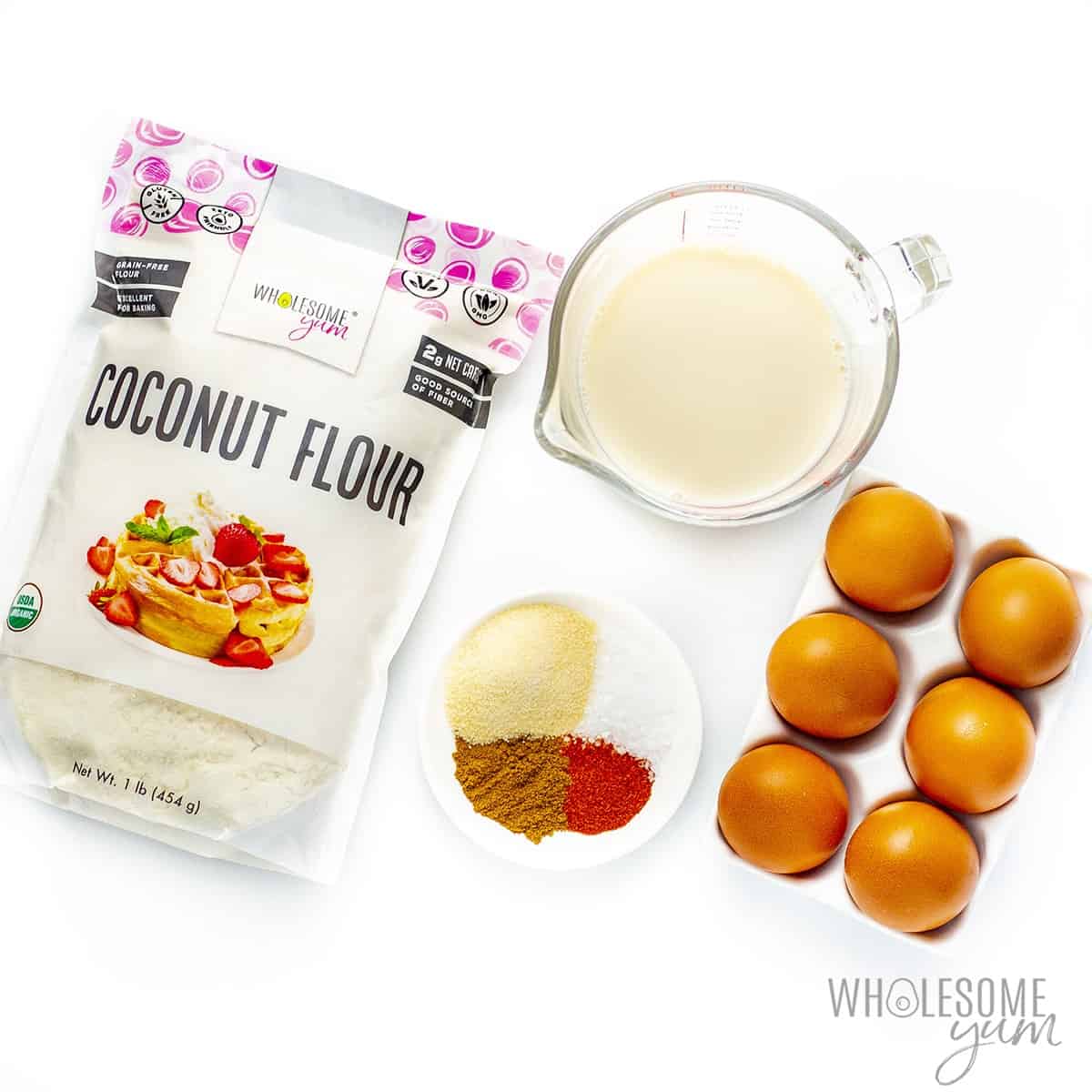 Ingredients to make coconut wraps.