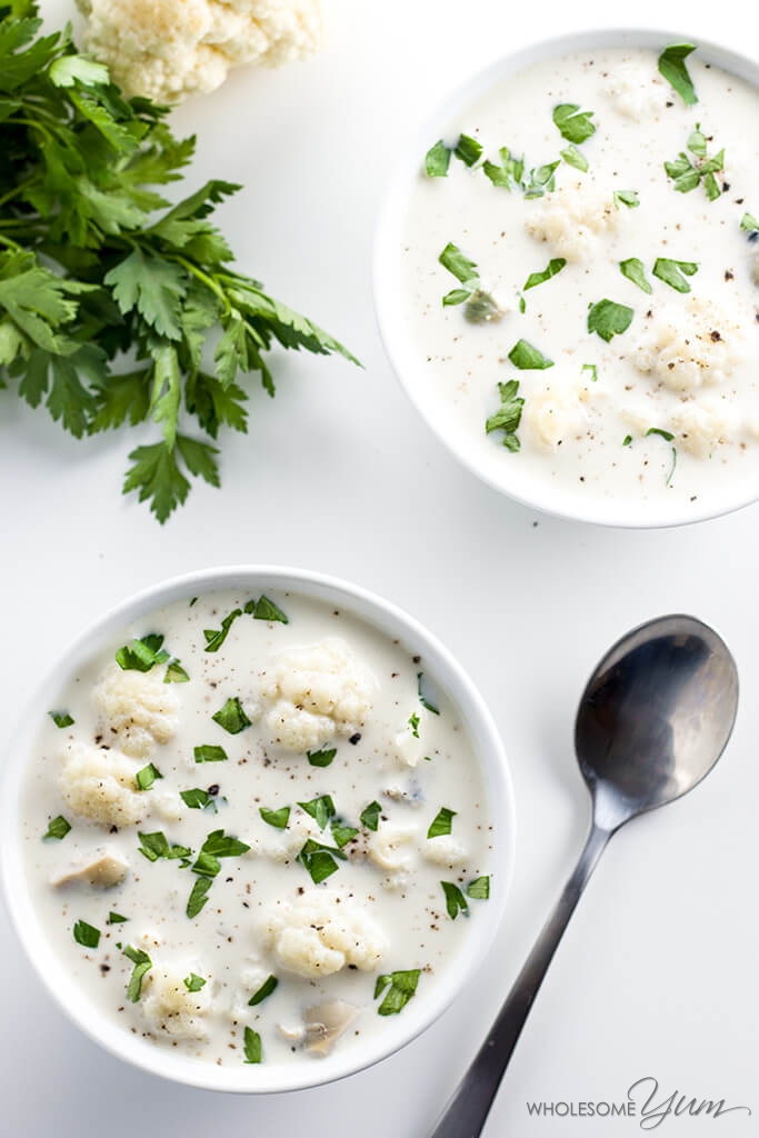 This easy, gluten-free, low carb clam chowder recipe is creamy and healthy at the same time. Ready in just 15 minutes, with only 5 ingredients.