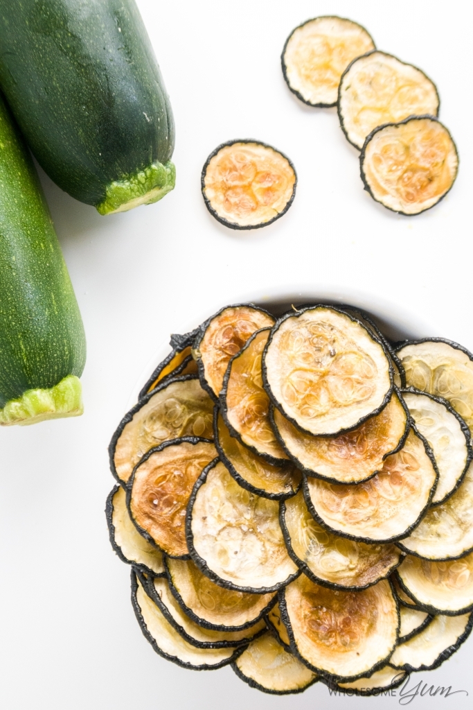 how to make zucchini chips in the oven - in a bowl