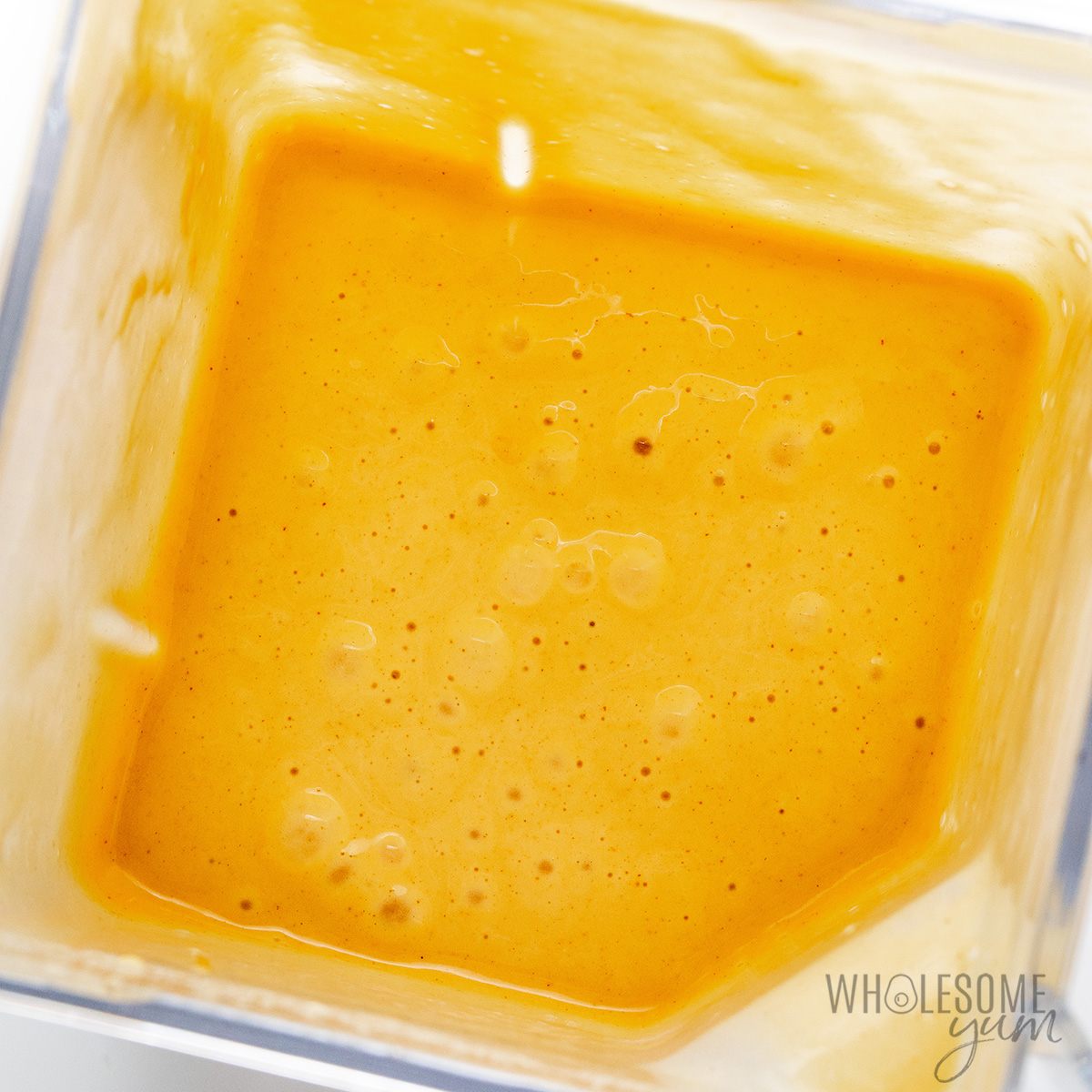 Bubbly blended in a blender.