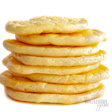 Cloud bread recipe stack on white background