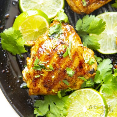 Cilantro lime chicken on a grill pan