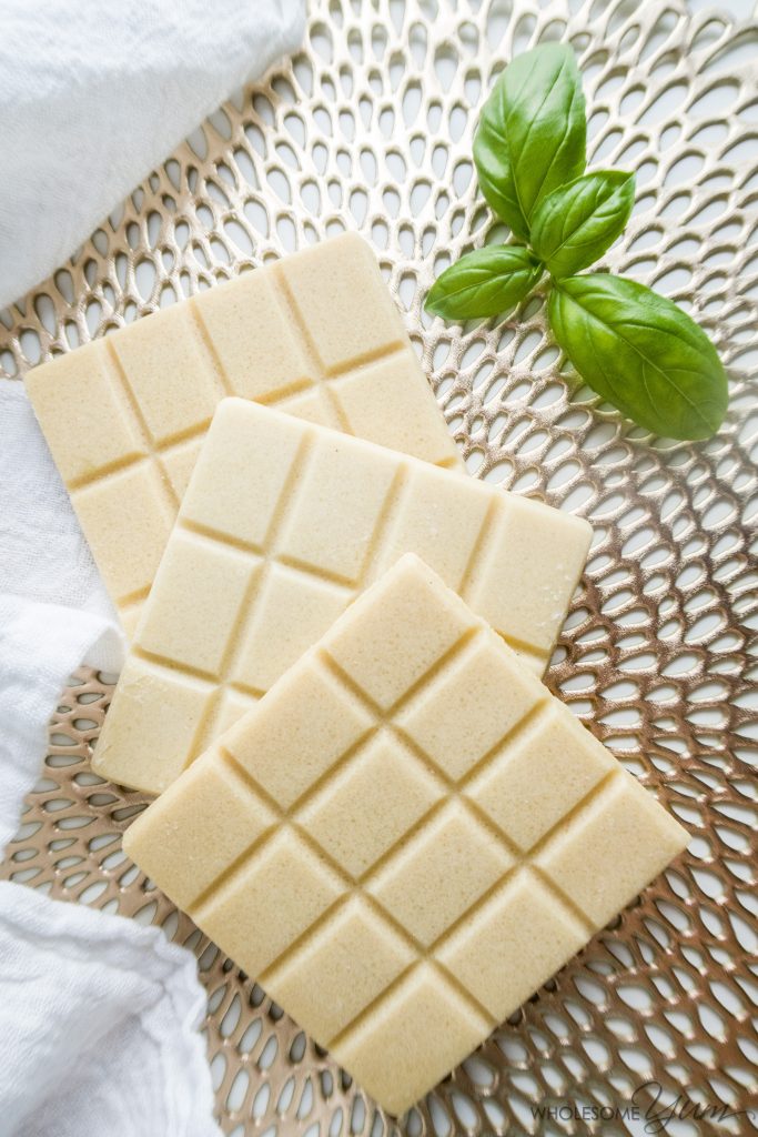 How To Make Sugar-Free White Chocolate (Low Carb, Gluten-Free) - Learn to make homemade white chocolate bars with just 3 easy steps and 5 ingredients! Can be sugar-free and low carb if desired.