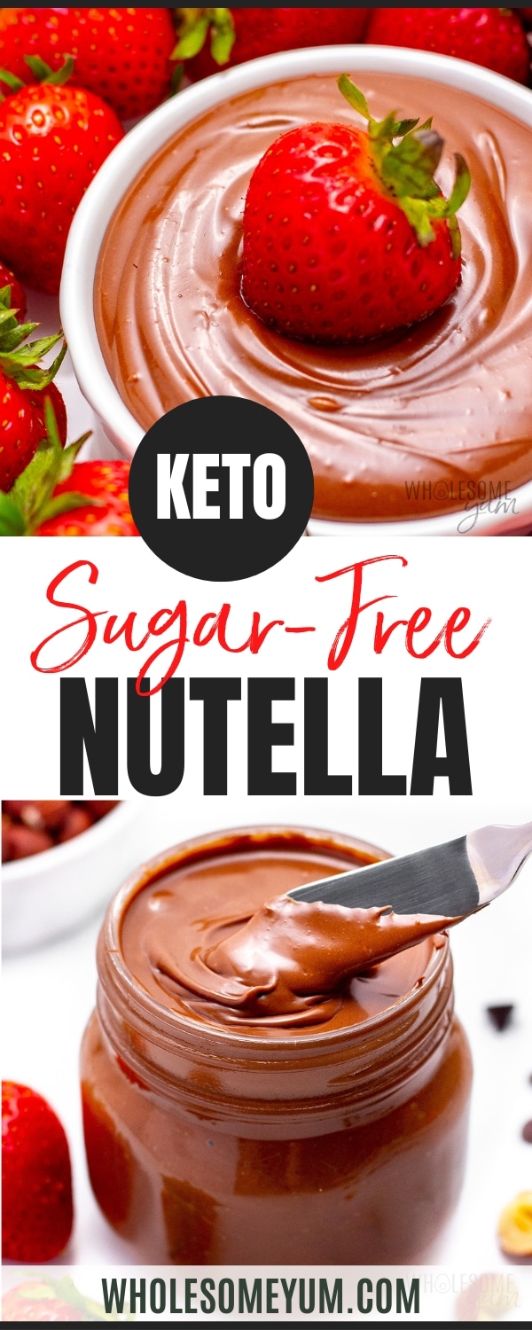 Sugar-free nutella recipe pin.