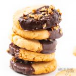 Keto shortbread almond flour cookies in a stack.