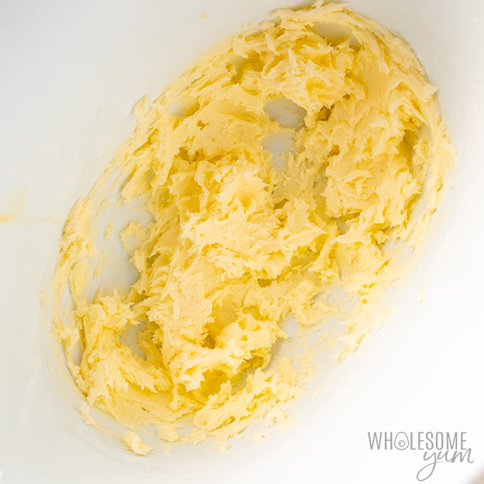 butter and sugar creamed together for low carb almond flour cookies
