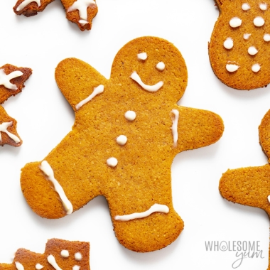 Closeup of low carb gingerbread cookies