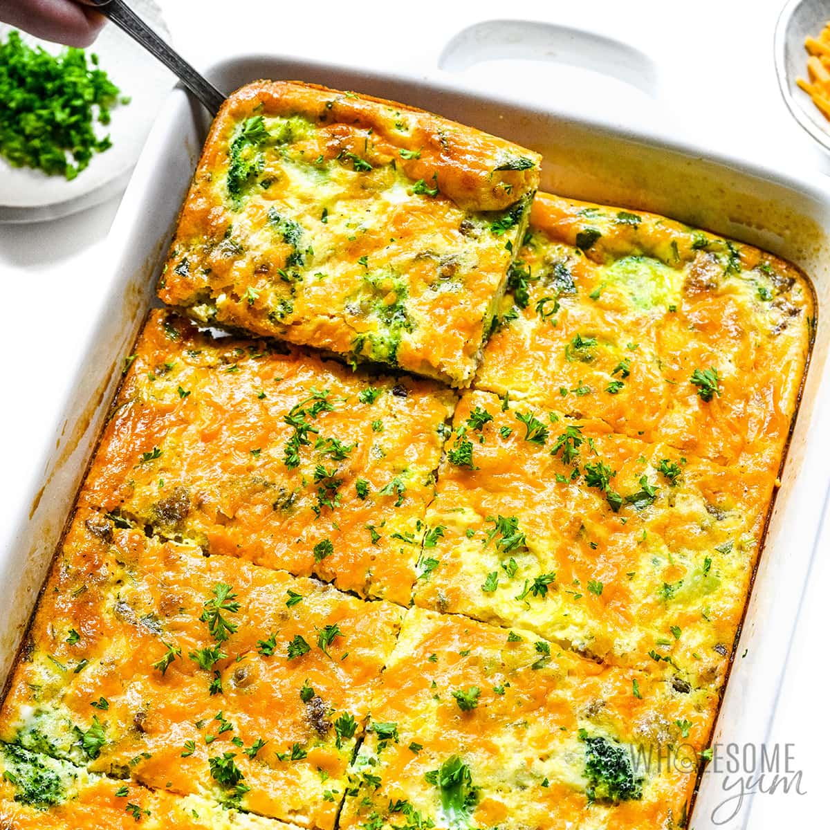 Healthy Keto Low Carb Breakfast Casserole Recipe with Sausage