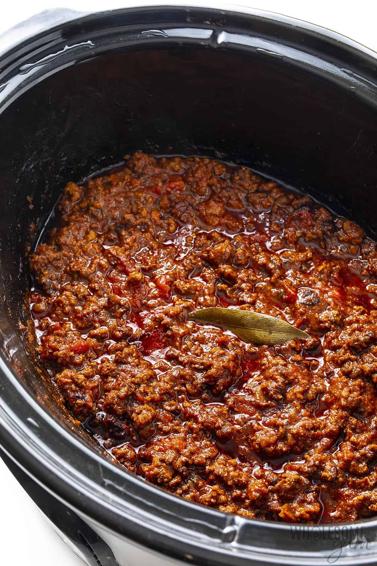 Keto chili in a slow cooker