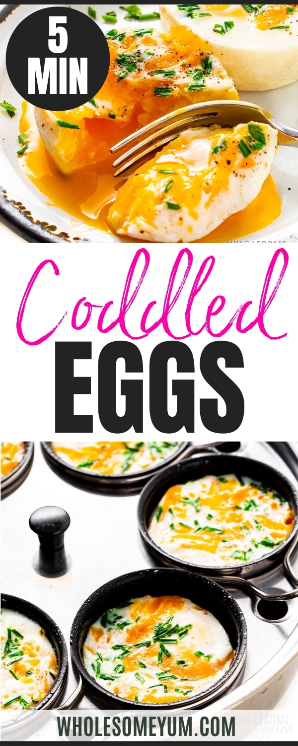 Coddled eggs recipe pin.