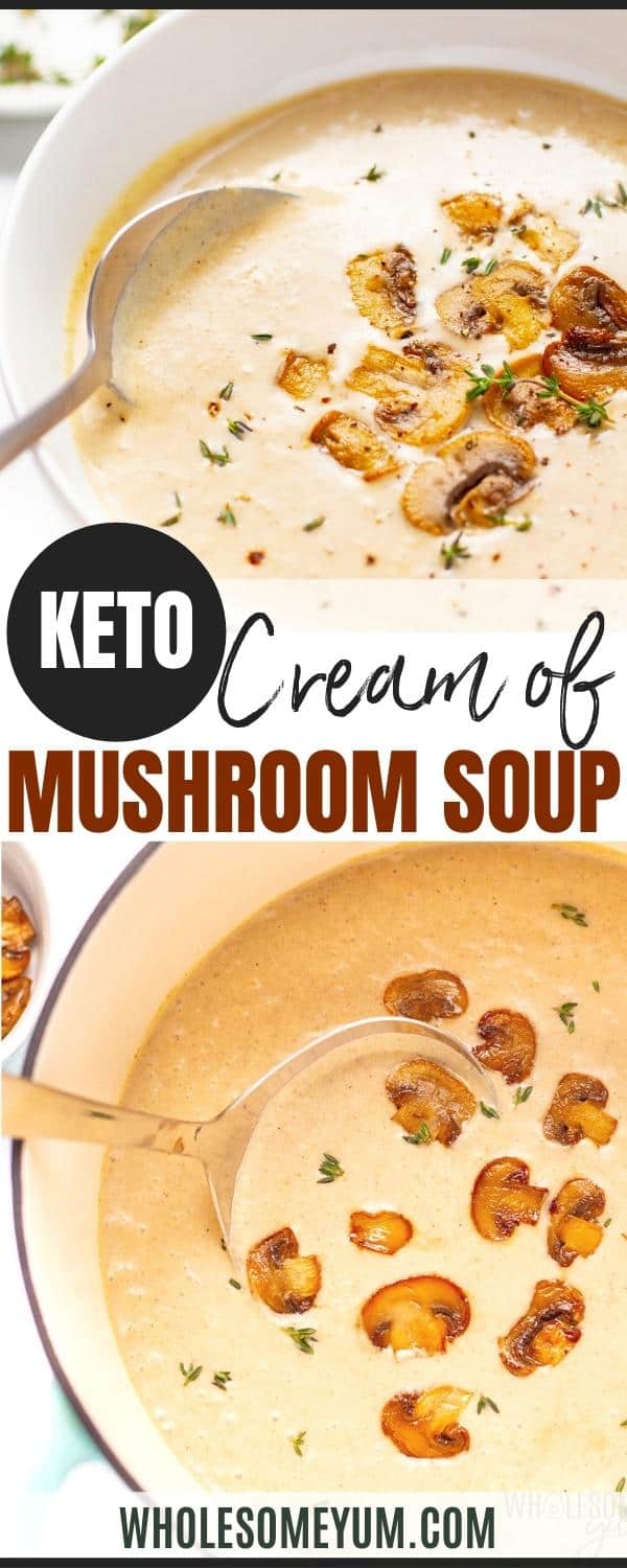 Gluten-free keto mushroom soup recipe pin