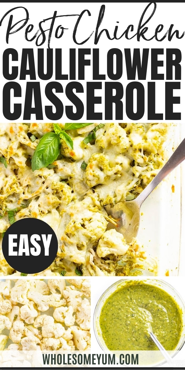 Chicken and cauliflower casserole recipe pin