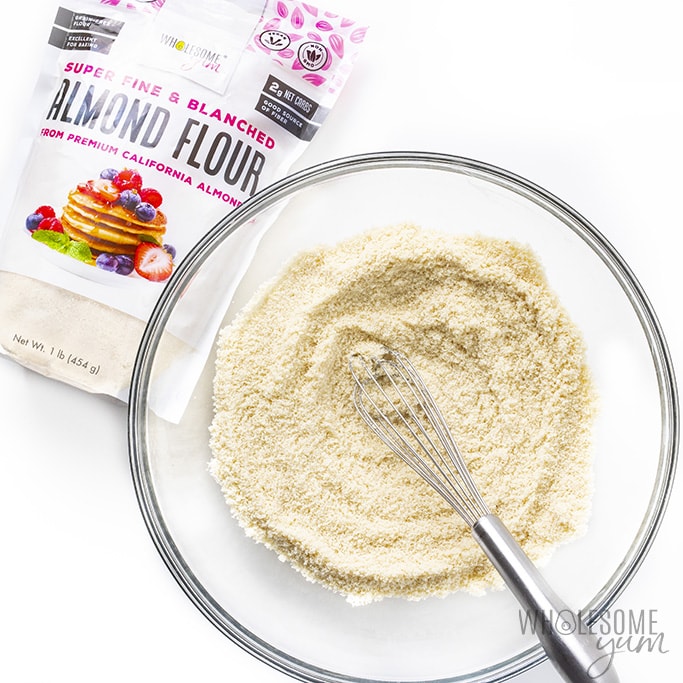 Dry ingredients for keto biscuits with almond flour