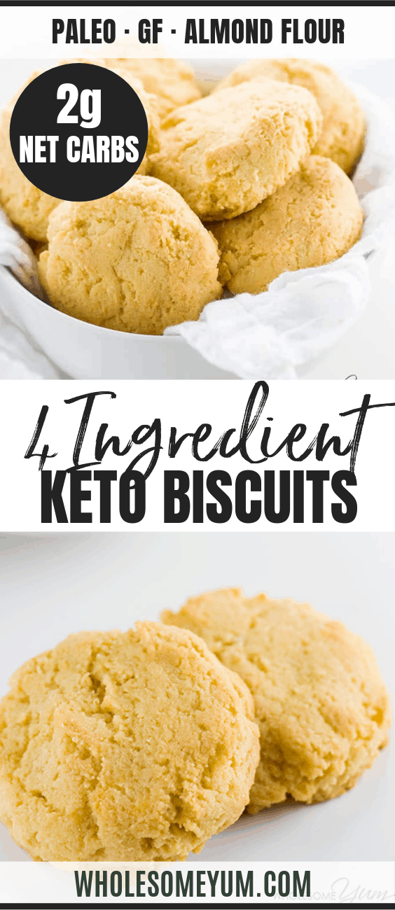 Low Carb Paleo Keto Almond Flour Biscuits Recipe 4 Ingredients Wholesome Yum