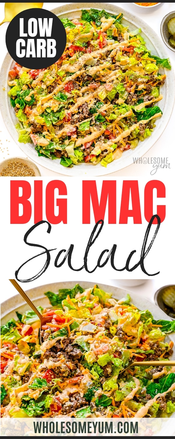 Big Mac salad recipe pin.