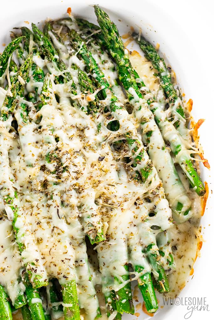 Keto Cheesy Asparagus Recipe 5 Ingredients Wholesome Yum