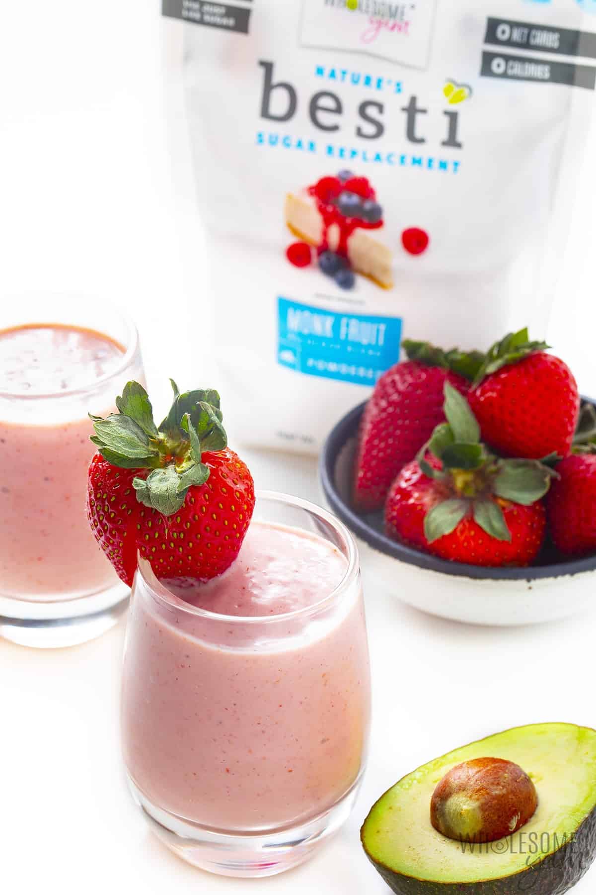 Strawberry Avocado Smoothie with Almond Milk  - weight loss