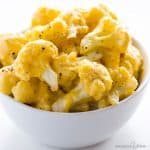 Cauliflower Mac and Cheese - 5 Ingredients (Low Carb, Keto, Gluten-free) - This healthy, low carb cauliflower mac and cheese recipe is made with just 5 common ingredients. Only 5 minutes prep time! Detail: cauliflower-mac-and-cheese-recipe-low-carb-keto-gluten-free-img_3715-1