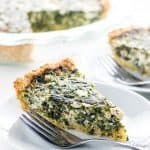 This Greek spinach pie recipe is rich and cheesy, but unbelievably low carb & gluten-free. It's a healthy, easy spinach feta pie you'll make over and over! Detail: greek-spinach-pie-recipe-low-carb-gluten-free-img_3594