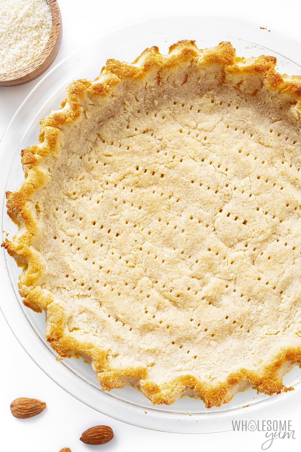 Keto pie crust recipe next to almond flour.