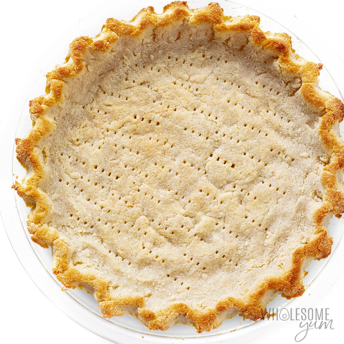 Fully baked low carb pie crust.