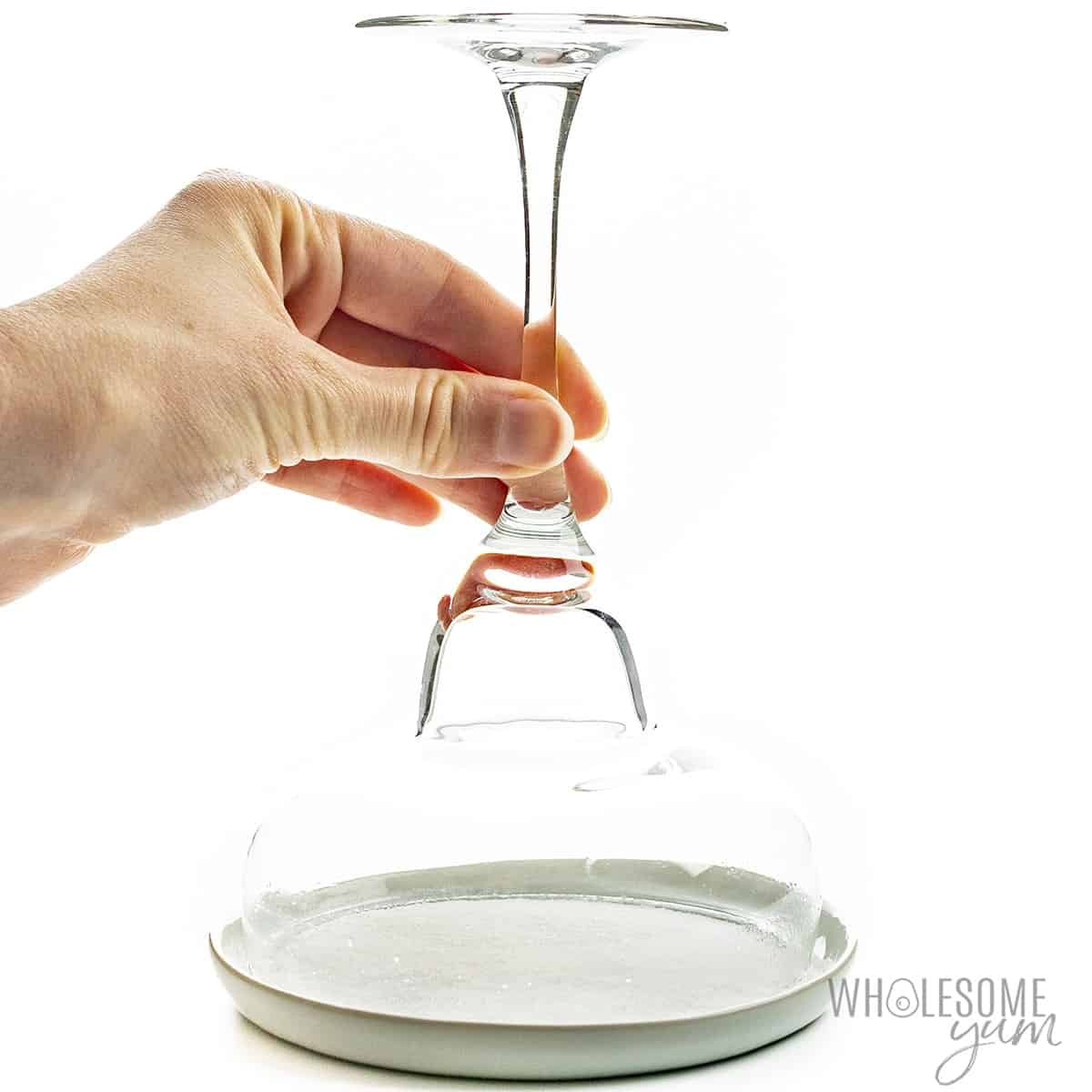 Salting the rim of a glass. 