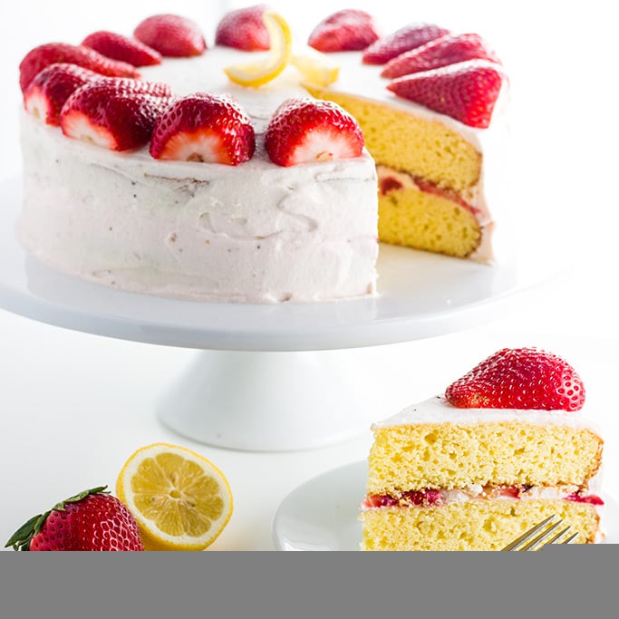 Strawberry Lemonade Cake Recipe (Low Carb, Gluten-free, Sugar-free) - This easy homemade strawberry lemonade cake recipe needs 20 minutes prep time & 10 ingredients. No one will guess it's low carb, sugar-free & gluten-free! Detail: strawberry-lemonade-cake-recipe-low-carb-gluten-free-sugar-free-img_4335