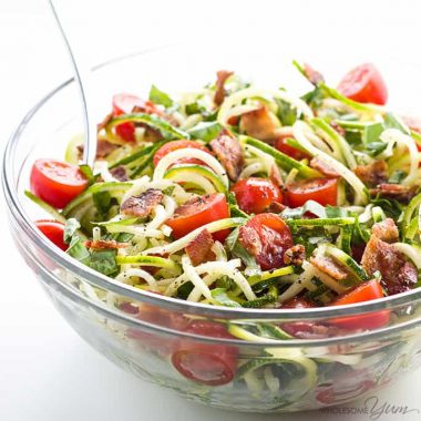 zucchini noodle salad in a bowl