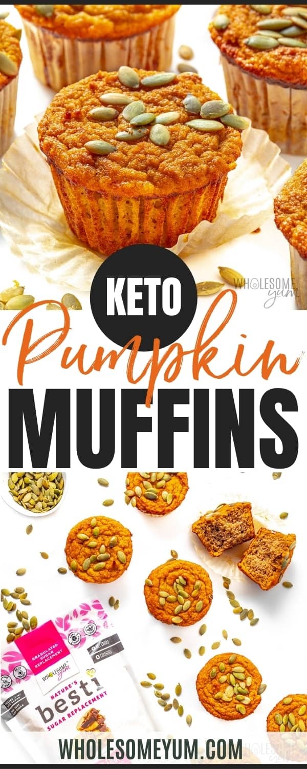 Keto pumpkin muffin recipe pin