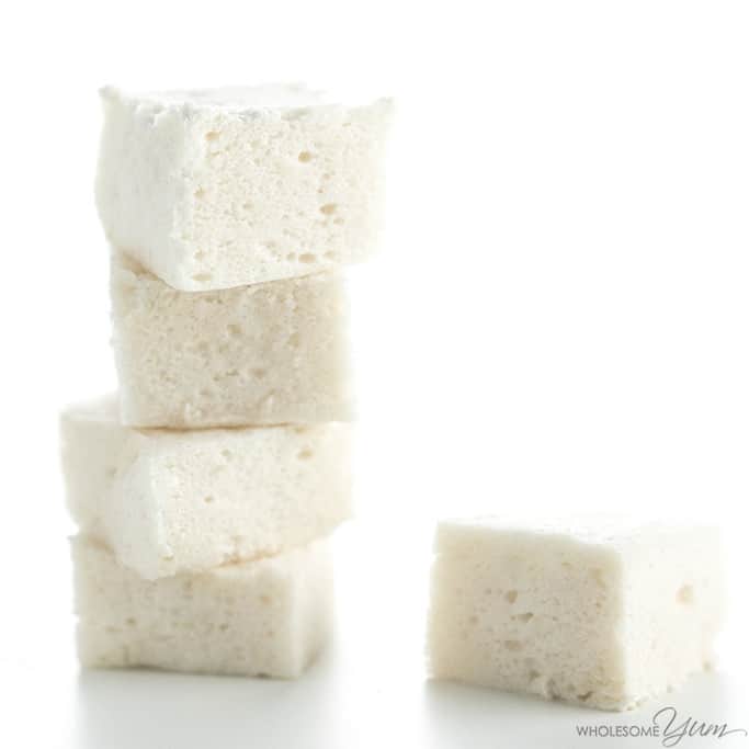 Sugar-Free Marshmallows Recipe Without Corn Syrup - You only need 4 ingredients to make homemade sugar-free marshmallows, no corn syrup needed! Detail: sugar-free-marshmallows-recipe-img-7368