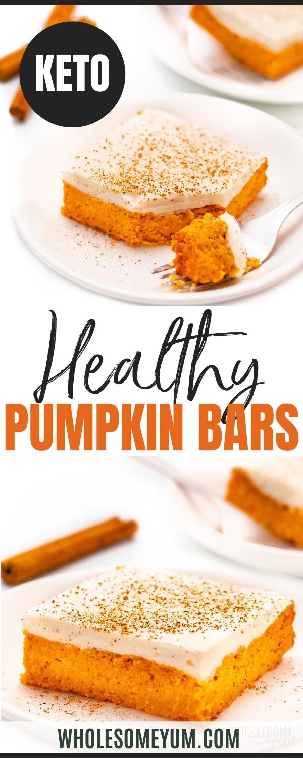 Healthy pumpkin bars recipe pin.