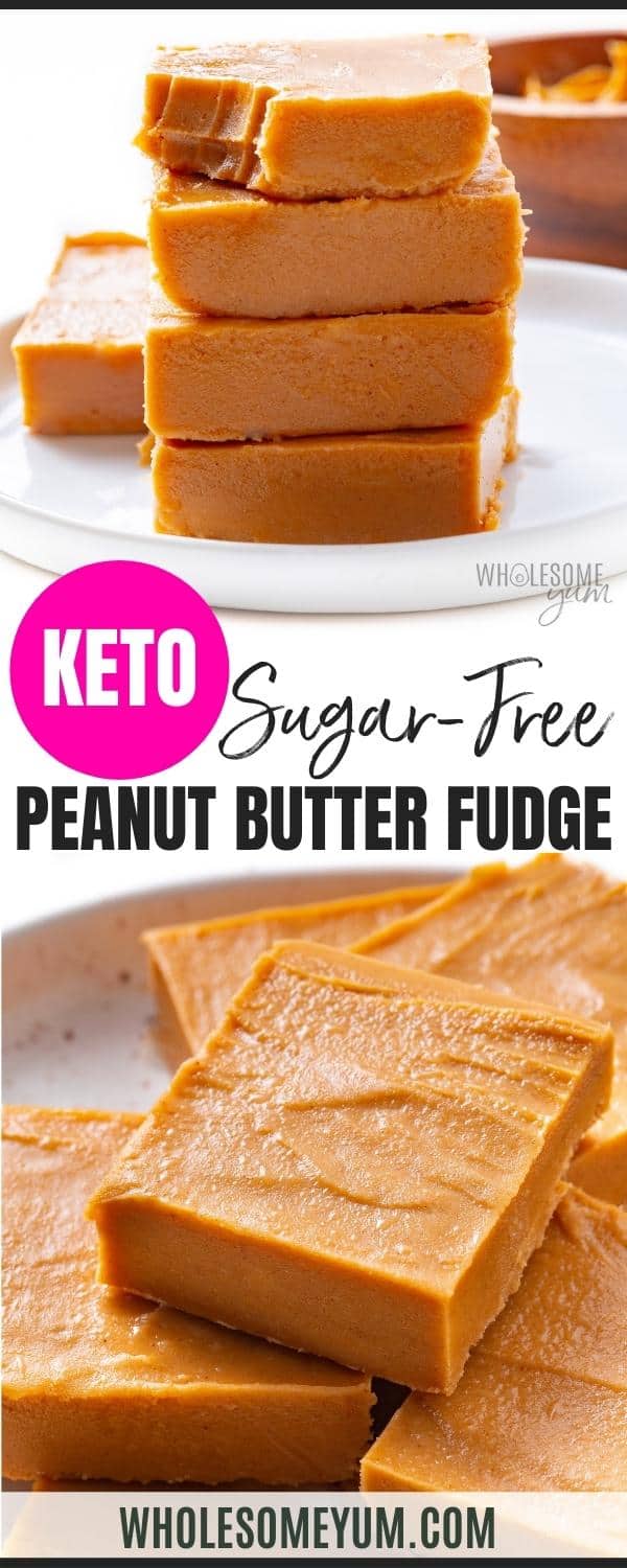 Keto peanut butter fudge recipe pin