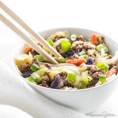 keto egg roll in a bowl with chopsticks
