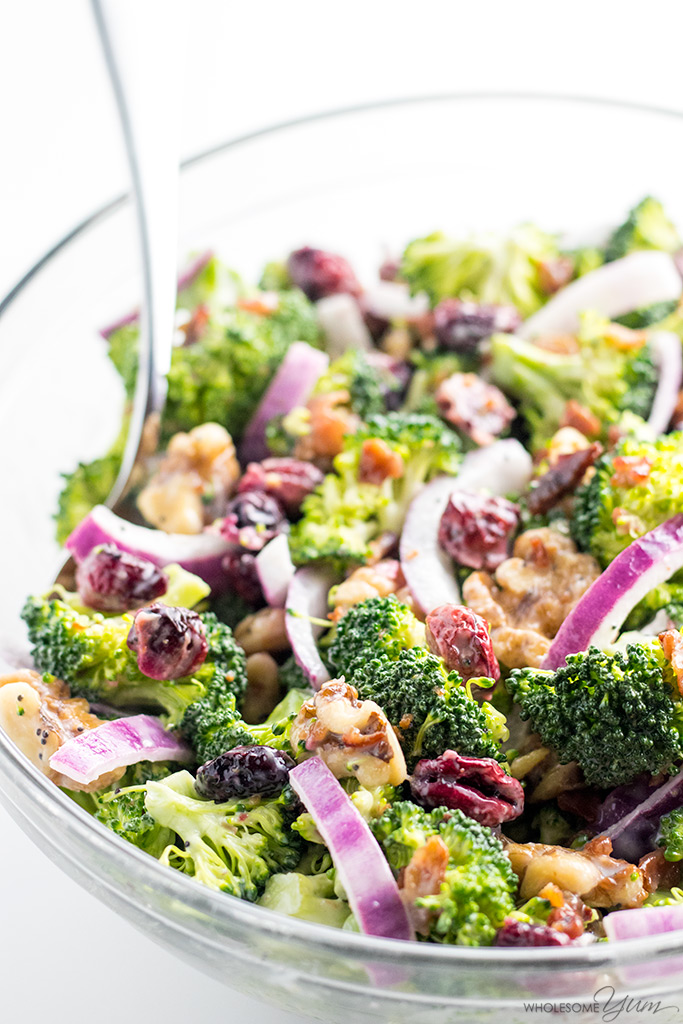 Easy Broccoli Cranberry Salad Recipe VIDEO  Wholesome Yum