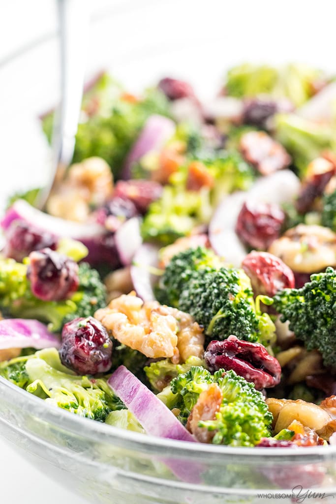 Easy Broccoli Cranberry Salad Recipe with Bacon and Walnuts - Even if you know how to make broccoli salad with bacon, this broccoli cranberry salad recipe is a must-try. It has the best broccoli salad dressing!
