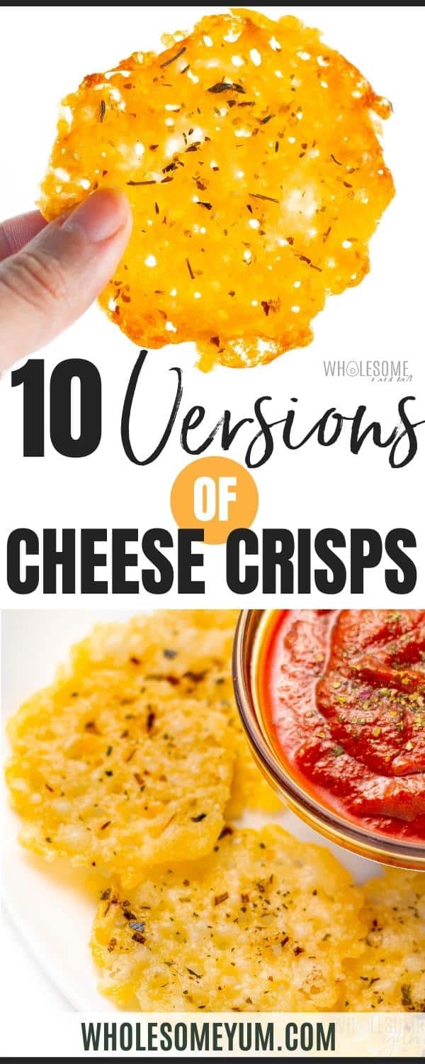 Homemade cheese crisps recipe pin.