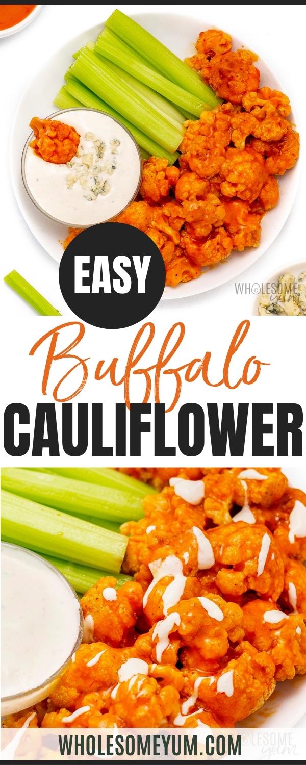 Buffalo cauliflower recipe pin.