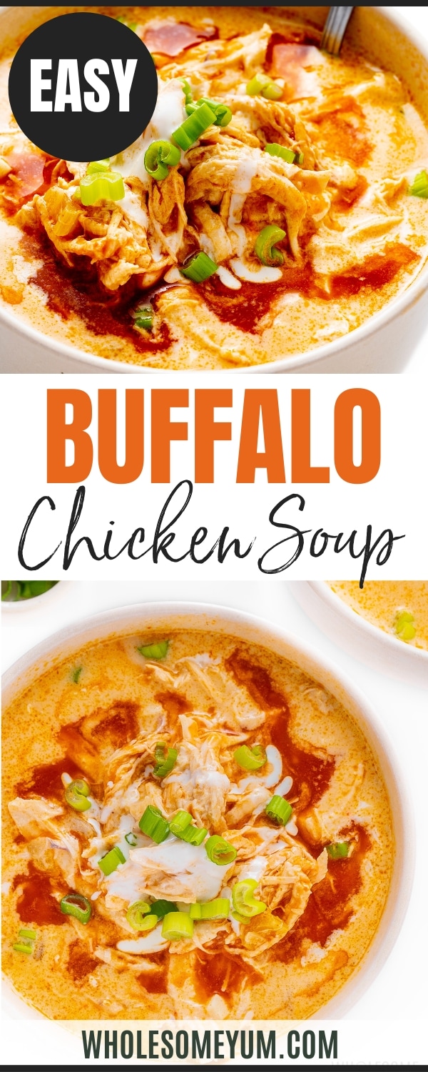 Buffalo chicken soup recipe pin.