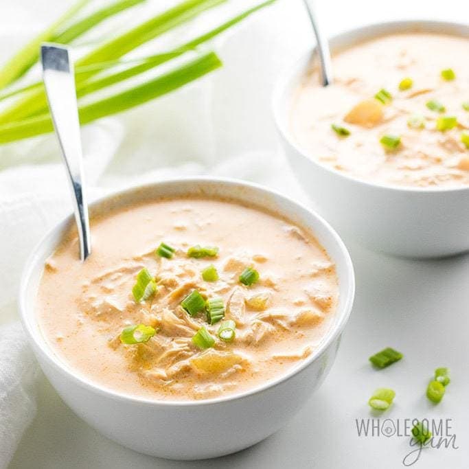 Low Carb Buffalo Chicken Soup Recipe - Instant Pot Pressure Cooker - Learn how to make low carb buffalo chicken soup in the Instant Pot. A quick and easy recipe using common ingredients. Only 30 minutes total! Detail: low-carb-buffalo-chicken-soup-recipe-1