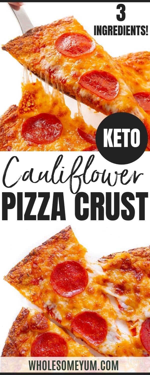 Cauliflower pizza crust recipe pin