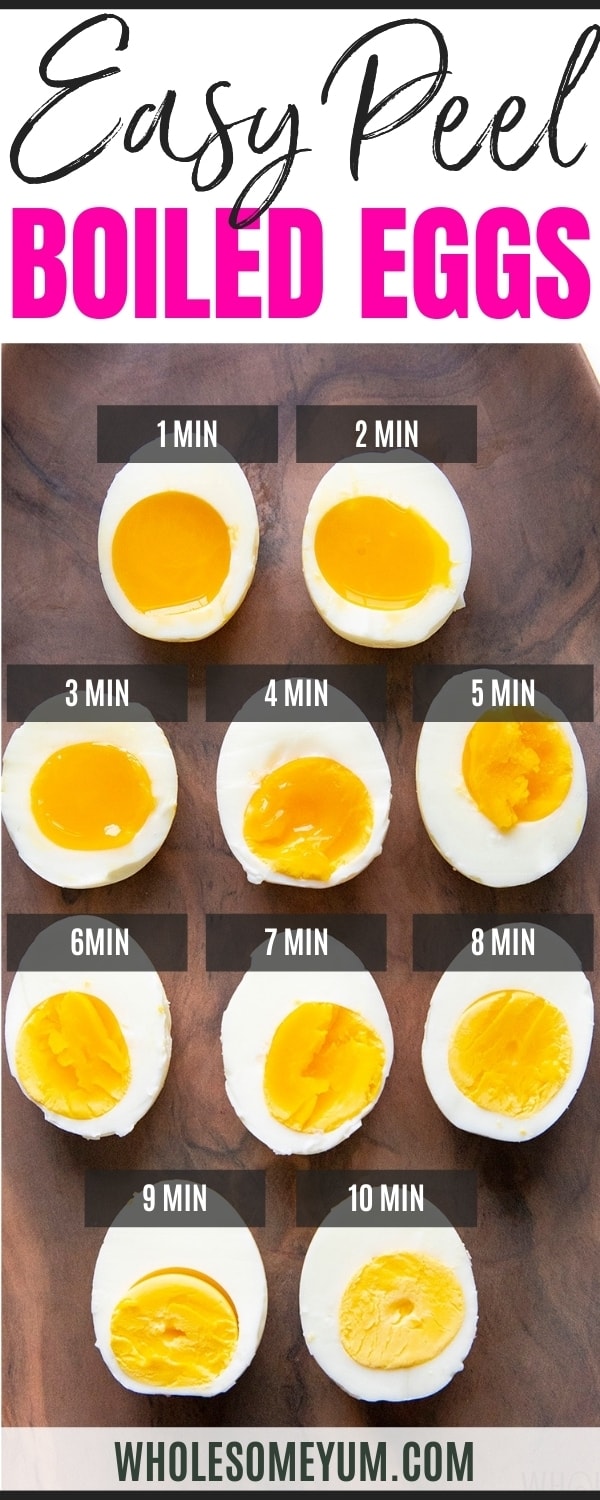 How to boil eggs that are easy to peel - time chart pin