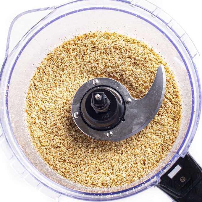 Ground almonds in a food processor