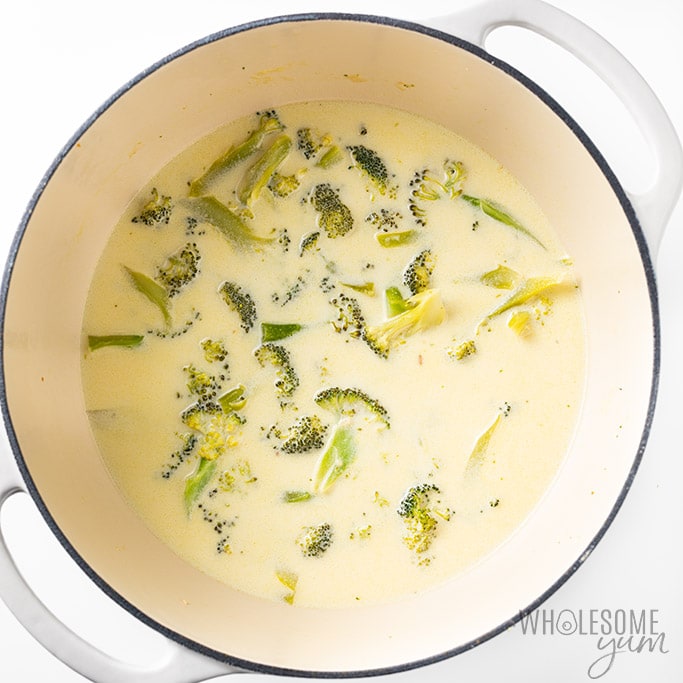 Process of how to make broccoli cheese soup