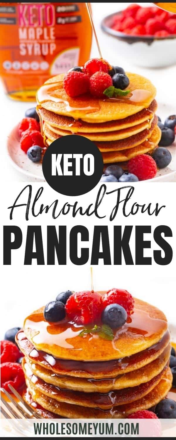 Almond flour pancakes recipe pin.
