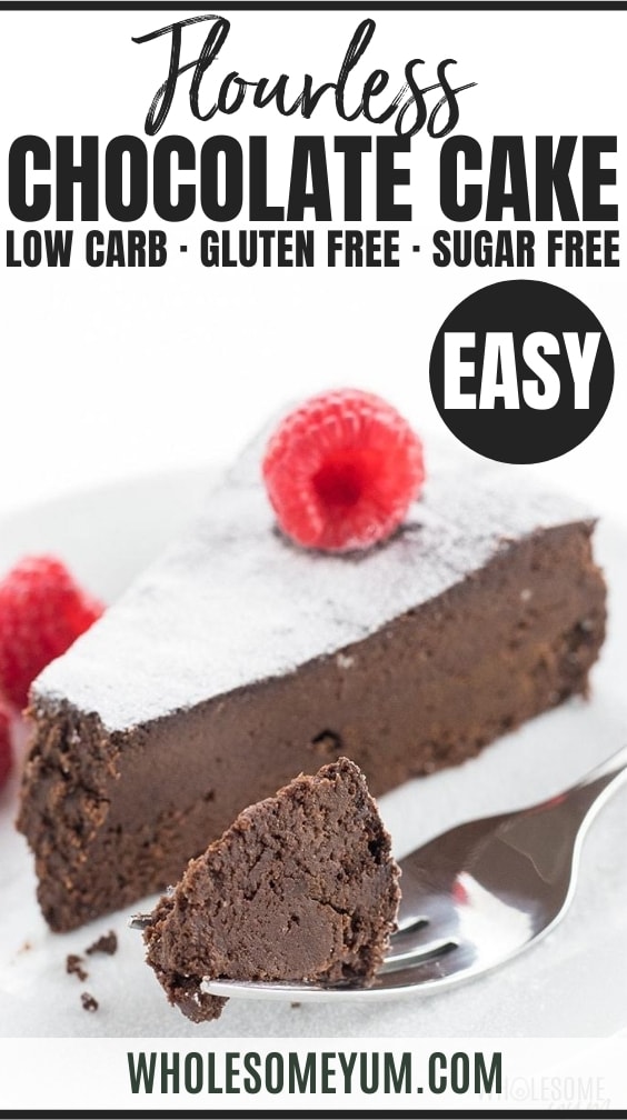 Keto Low Carb Flourless Chocolate Cake Gluten Free Sugar Free 