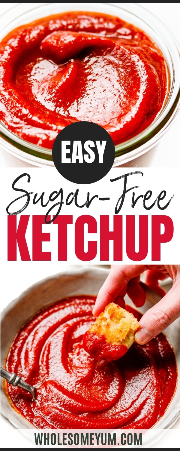 Sugar free ketchup recipe pin.