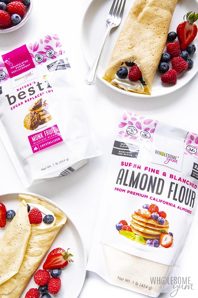 Keto crepes with almond flour and Besti.