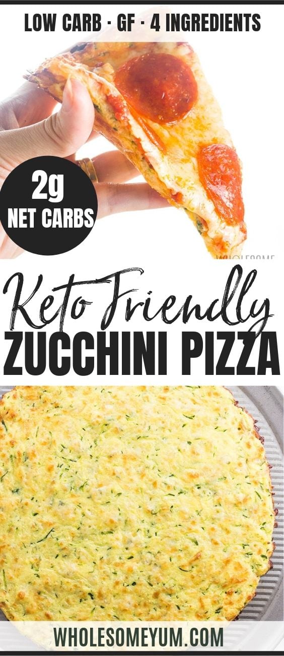The Best Zucchini Pizza Crust - Pinterest image